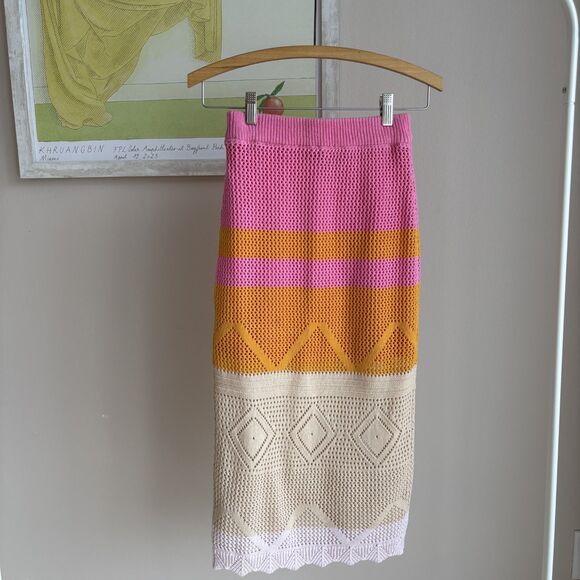 Knit Striped Midi Skirt - Picture 2 of 5